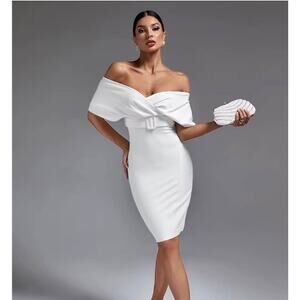 New White midi dress size XS